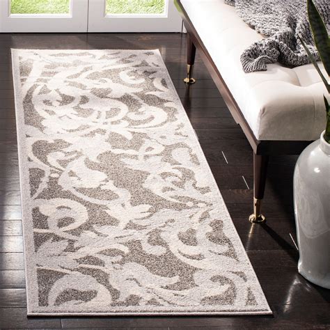 SAFAVIEH Amherst Millard Floral Area Living Room Carpet, Grey/Light ...