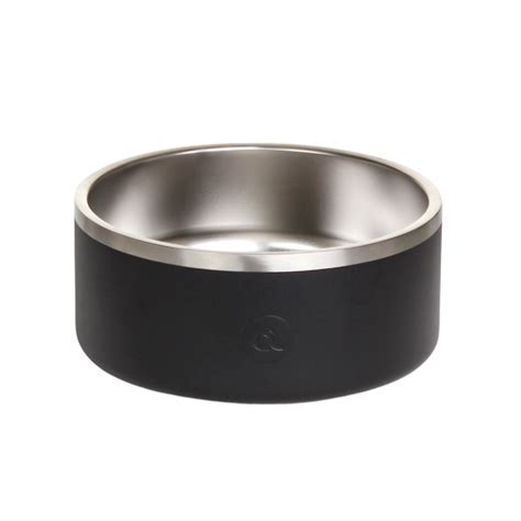 2L Double-Wall Stainless Steel Food & Water Dog Bowl (Black) - Bean ...