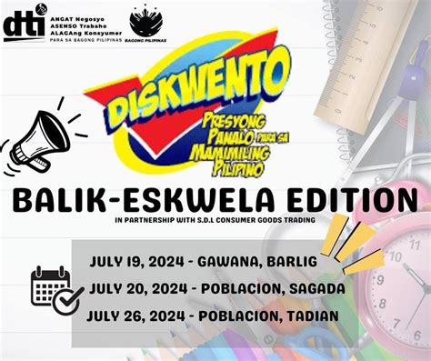 Balik - Eskwela Edition tin partnership with DTI Mountain Province ...