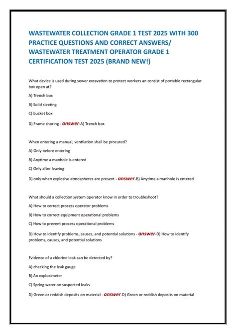 Image result for Wastewater Math Practice Questions