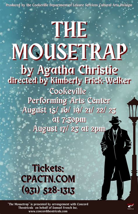 The Backstage Series at CPAC presents: THE MOUSETRAP, 10 East Broad ...