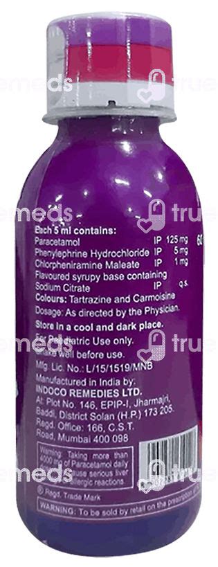 Febrex Plus 125/5/1 Mg Syrup 60 Ml: Uses, Side Effects, Price & Substitutes