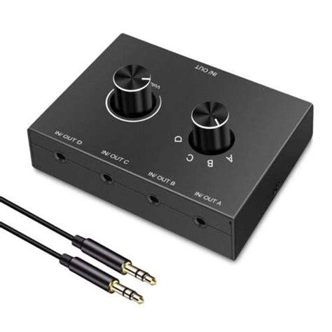 Audio Splitter Switcher Box: 4 Input & 1 Output or 1 Input & 4 Output 3 ...