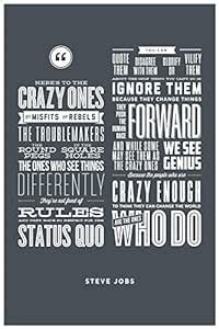 Inephos Steve Jobs - Heres to the crazy ones Inspirational Poster (12 x ...