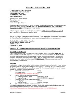 Fillable Online operations ccs k12 nc REQUEST FOR QUOTATION ...