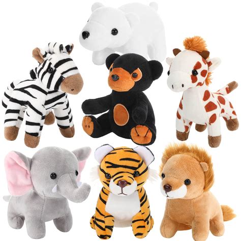 7 Pieces Plush Safari Animals 4 72 Inches Jungle Stuffed | Desertcart ...