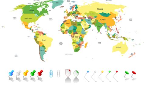 Colored World Map with Names 的图像结果