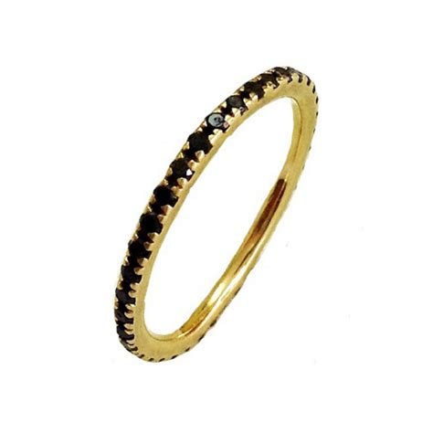 Black Spinel Band Ring