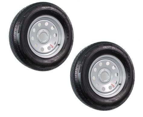 2-Pack Trailer Tire On Rim ST205/75R15 205/75 Radial 5 Hole Modular ...