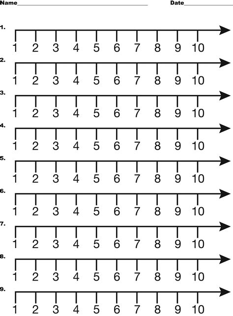 Printable Number Line 1 10