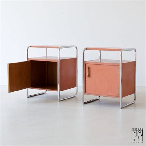 2 Bauhaus night tables Model B 107, designed by the architect J ...