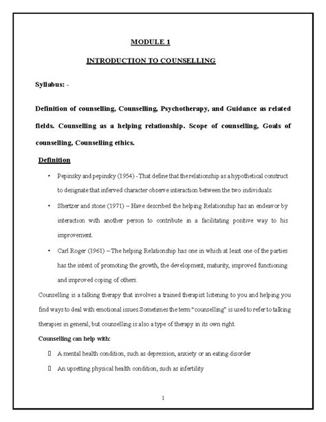 M- 01 Counseling Psychology-[new] - MODULE 1 INTRODUCTION TO ...