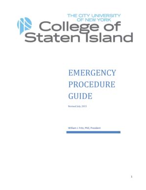 Fillable Online csi cuny Emergency Procedure Guide in PDF Format ...