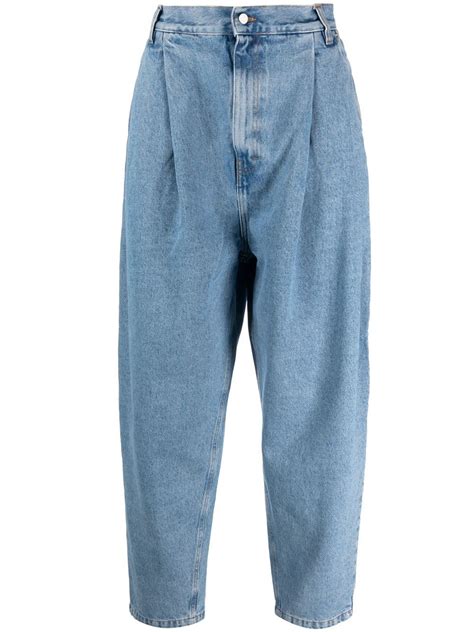 Hed Mayner Blue Pleated Denim Jeans | WHAT'S ON THE STAR?