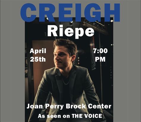 Creigh Riepe LIVE at Longwood University’s Joan Perry Brock Center ...