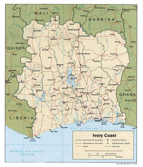 Detailed political and administrativemap of Cote d’Ivoire. Cote d ...