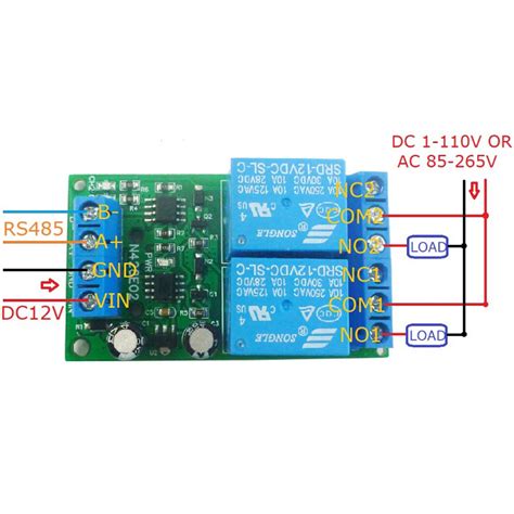 DC 12V RS485 Modbus RTU Relay Module UART Serial | Ubuy India