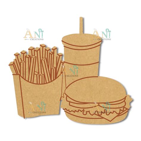Burger fries coke MDF Cutout – My Store