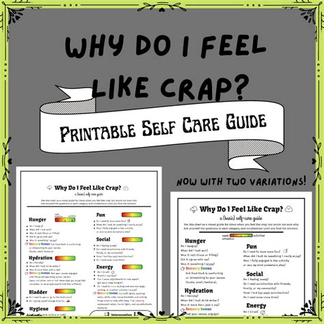 Why Do I Feel Like Crap Self Care Guide Adults and Teens - Etsy