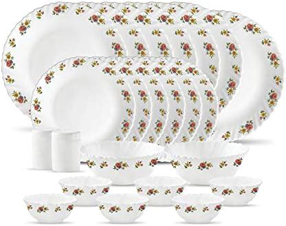 La Opala, Novo Collection, Opal Glass Dinner Set 23 pcs, Scarlet Blooms ...