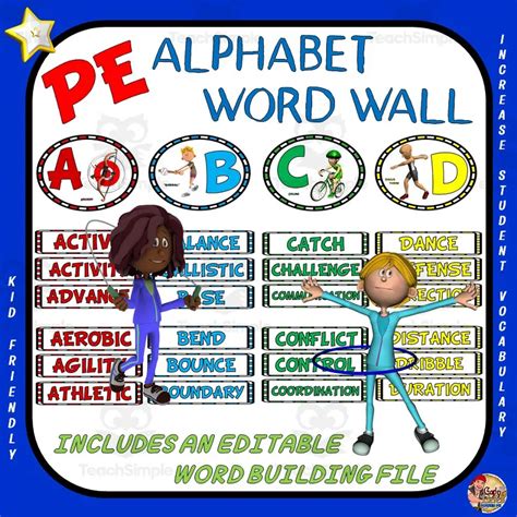 PE Alphabet Word Wall by Teach Simple