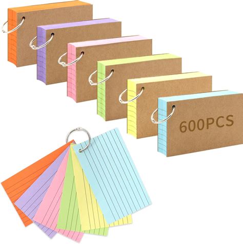 Amazon.com : Ruled Index Cards 3x5 Inches,300 Pcs Colorful Index Cards ...