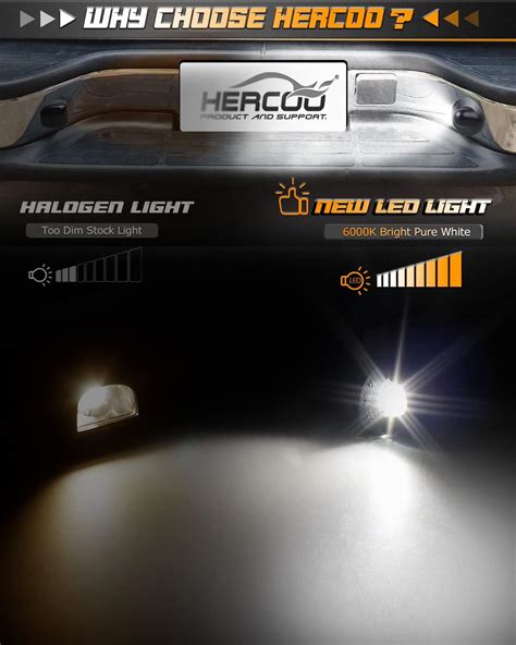 Buy HERCOO LED License Plate Light Tag Lights Rear Lamp Socket Assembly ...