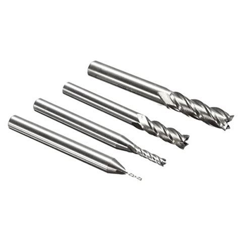 1 Piece HSS 2/4 Flute Tip Cutting Depth Straight Shank End Mill Cutter ...