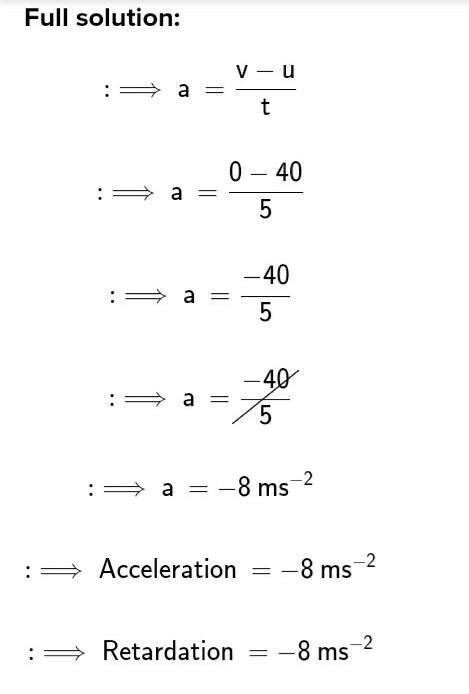 A car moving with a a velocity of 40 m/s suddenly applies brakes and ...