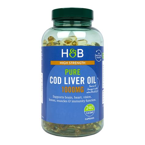 H&B Pure Cod Liver Oil 1000mg 240 Capsules | Holland & Barrett