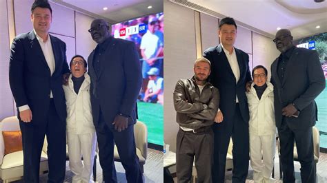 Jackie Chan & David Beckham Look Tiny Standing Next To Basketball ...