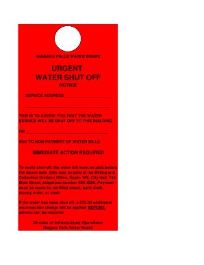 2008-2026 Form NY Niagara Falls Water Board Urgent Water Shut Off ...