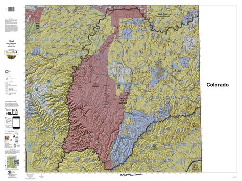 Book Cliffs NORTH Utah Mule Deer Hunting Unit Map with Land Ownership ...