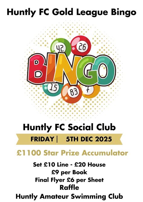 Gold League Bingo, Huntly FC Social Club, 5 December 2025 | AllEvents