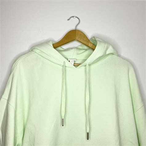 H&M oversized light green hoodie, in great... - Depop