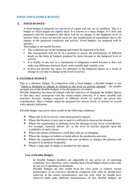 Image result for Flexible Budget Example