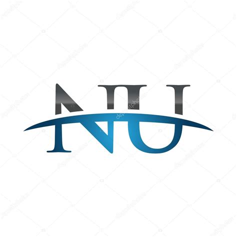 Initial Letter Nu Blue Swoosh Logo Swoosh Logo Stock Vector C Ariefpro ...