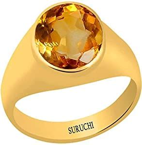 Suruchi Gems & Jewels Citrine/Sunehla 10.25 Ratti or 9.35 Carat ...