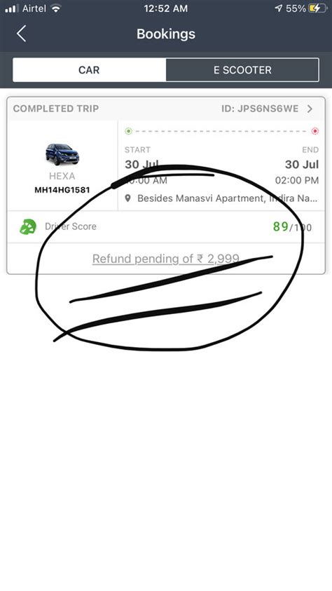 Zoomcar — Refund not settled