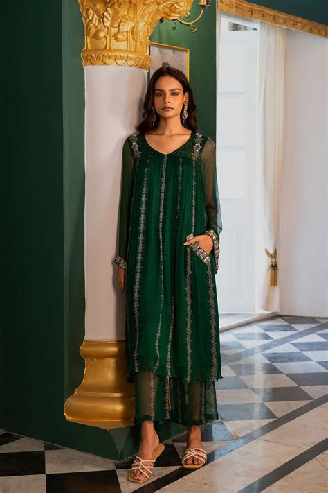 TUNA - Pakistani Kurta & Pants, New V Neck | 1717designerwear