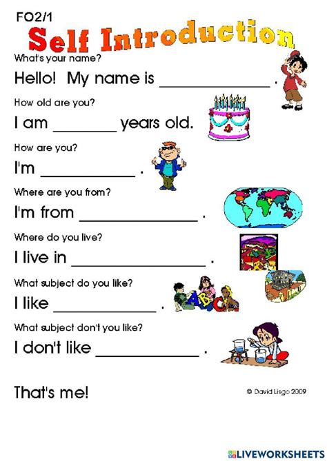 Free Printable Introduction Worksheets 的图像结果