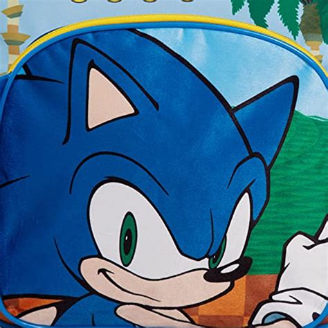 Sonic The Hedgehog Backpack for Kids Large School Bag Sega Gold Rings ...