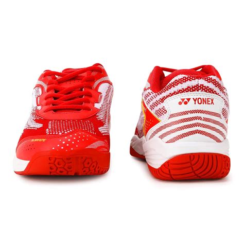 YONEX V200-i Badminton Shoes (RUBY RED MEDALLION GOLD)| Made in India ...