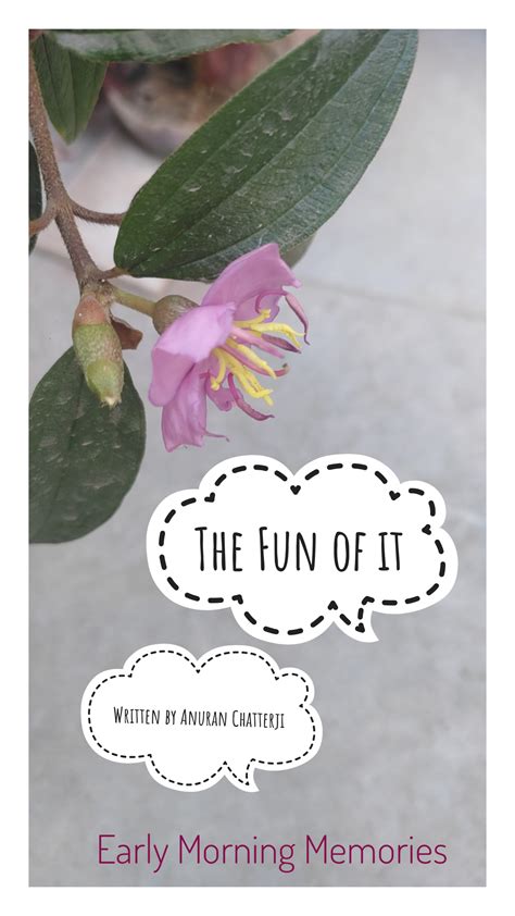 The fun of it – Early Morning Memories