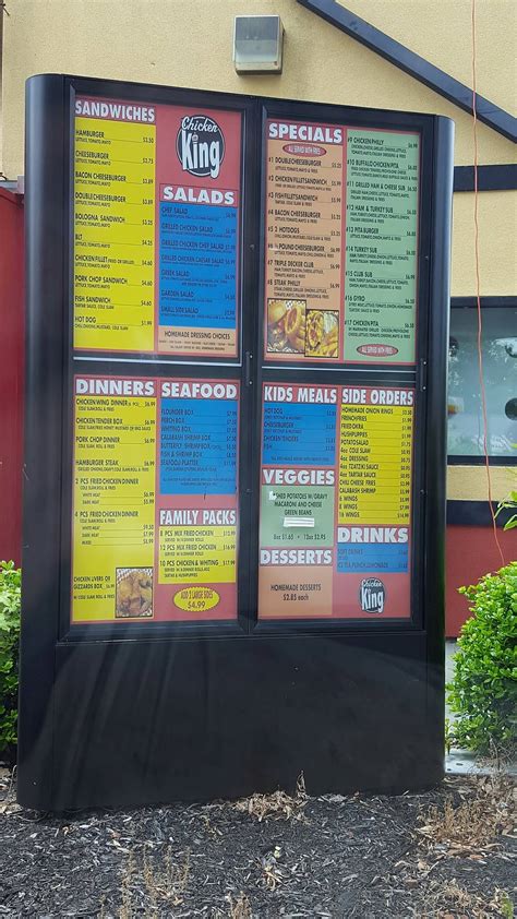 Menu at Chicken King fast food, Charlotte, E W.T. Harris Blvd