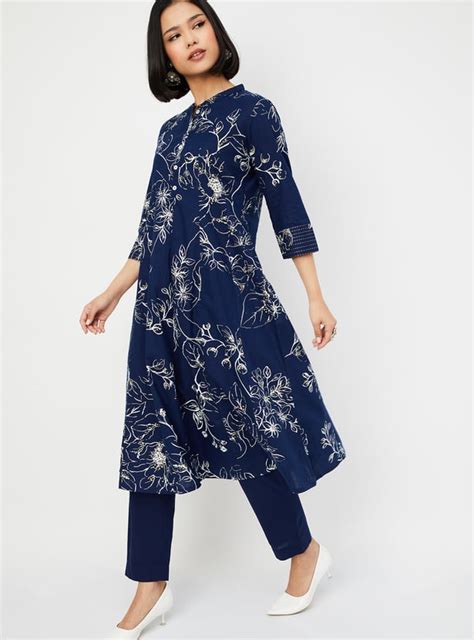 Buy Women Floral Print Straight Kurta Set Online at just Rs. 1299.0 ...