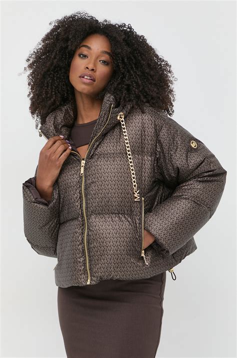 MICHAEL Michael Kors kurtka puchowa damska kolor brązowy zimowa ...