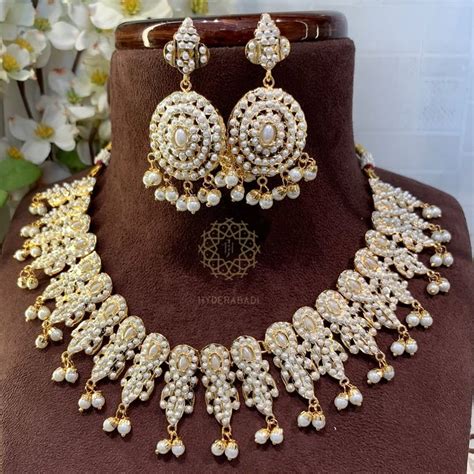 Nisha White Jadau Pearl Necklace – Sadiahyderabadi