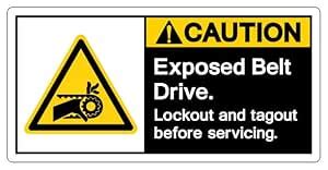 UV Printed Waterproof Sign Foam Board |Caution Exposed Belt Drive ...