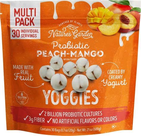 Amazon.com: Nature's Garden Probiotic Peach Mango Yoggies, 21oz (30 x 0 ...